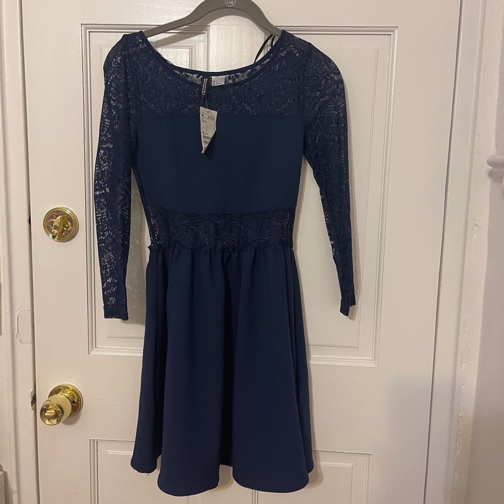 H&M Divided Blue Lace Dress Small 4 Women BNWT